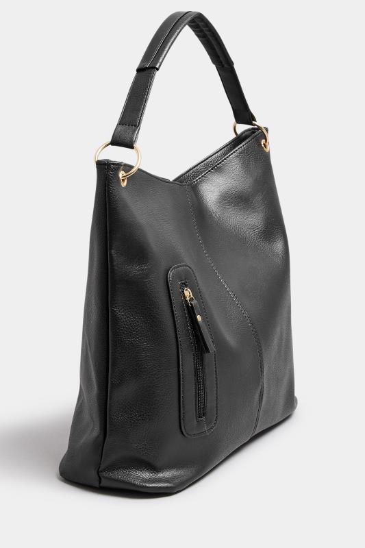 Black Zip Detail Tote Bag 2
