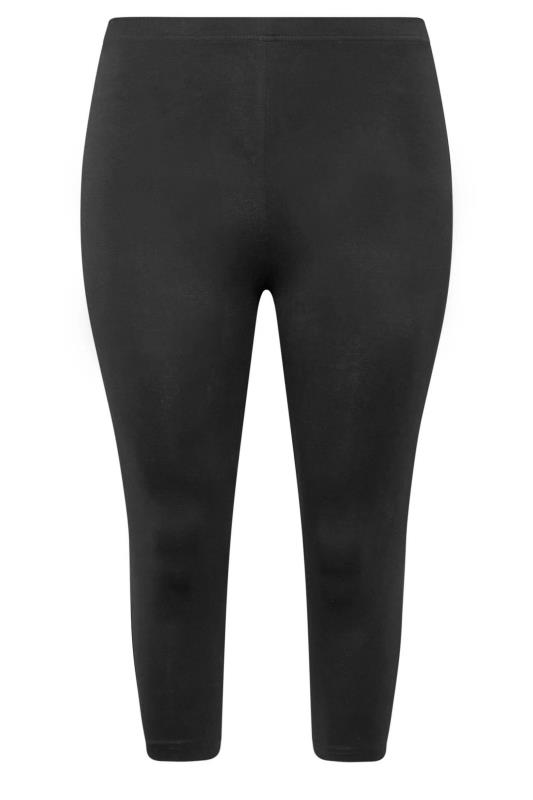 YOURS Curve Plus Size Black Cropped Leggings | Yours Clothing  5
