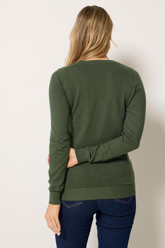 LTS Tall Olive Green Knit V-Neck Jumper | Long Tall Sally 2