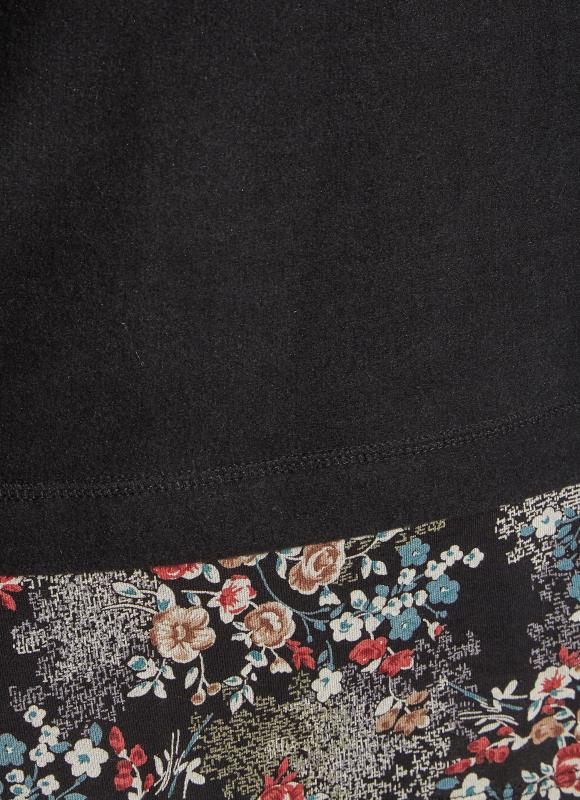 Curve Black Floral Panel Tunic Top 5