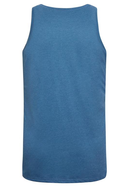KAM Big & Tall Blue 'California' Printed Vest Top | BadRhino 4