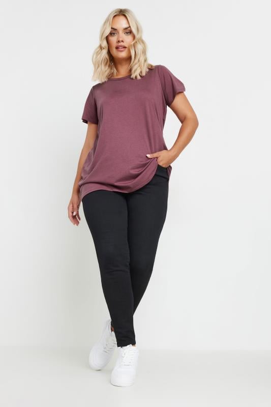 YOURS Plus Size Berry Red Essential T-Shirt | Yours Clothing 4