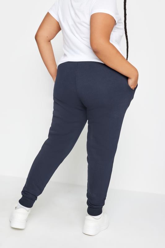 YOURS Plus Size Navy Blue Cuffed Stretch Joggers | Yours Clothing 3