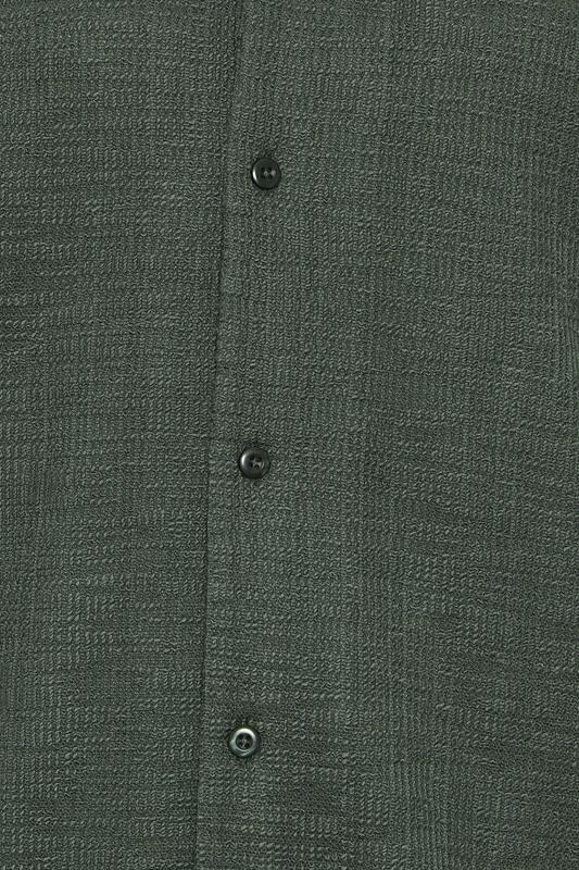 BadRhino Big & Tall Green Textured Revere Shirt | BadRhino 8