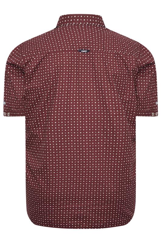 D555 Big & Tall Burgundy Red Spot Button Shirt | BadRhino 4