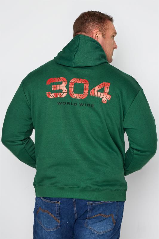 304 CLOTHING Big & Tall Green Retro Hoodie 2