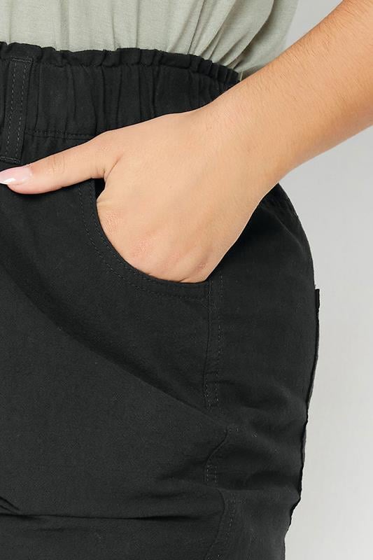 YOURSET 2 PACK Plus Size Black & Khaki Green Cool Cotton Shorts | Yours Clothing 7