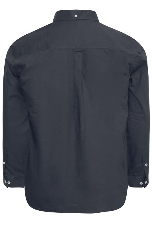 BadRhino Big & Tall Navy Blue Essential Long Sleeve Oxford Shirt 4