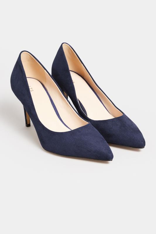 Plus Size  LTS Tall Navy Blue Point Court Heels In Standard D Fit