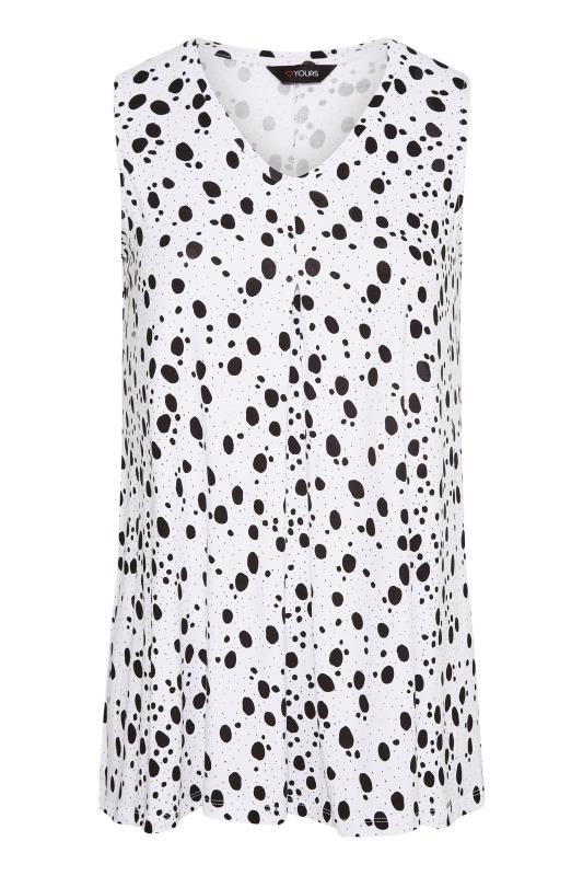 Plus Size White & Black Spot Swing Vest Top | Yours Clothing 6