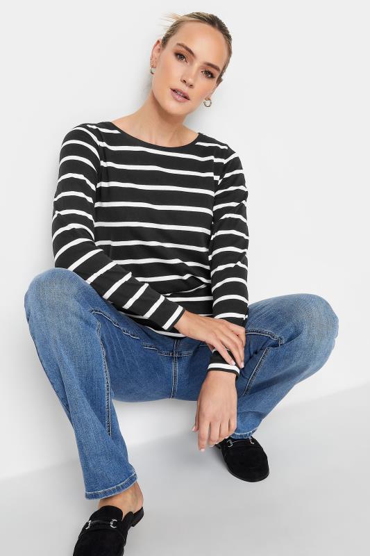 LTS Tall Women's Black Stripe Long Sleeve Cotton T-Shirt | Long Tall Sally 5