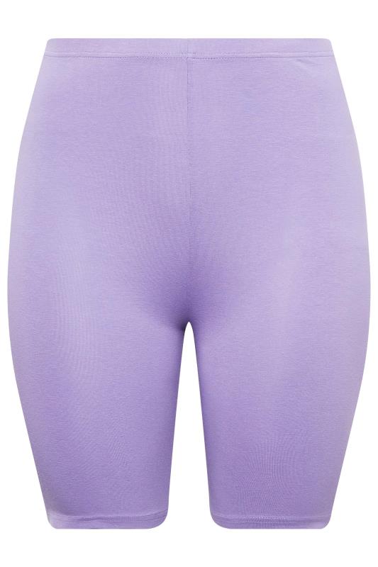 YOURS Curve Lilac Purple Cycling Shorts | Yours Clothing 5