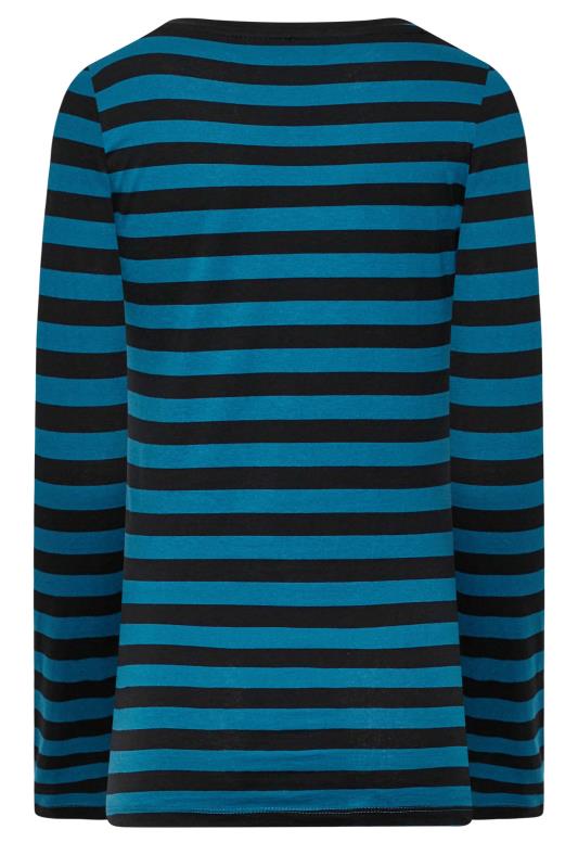 LTS Tall Black & Blue Stripe Long Sleeve T-Shirt 7