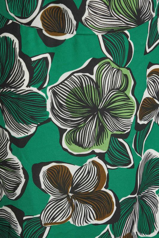 LTS Tall Green Tropical Print Shoulder Tie Maxi Dress 5