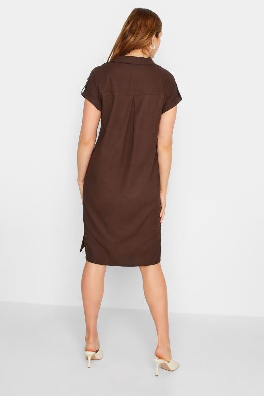 LTS Tall Women's Chocolate Brown Linen Dress | Long Tall Sally 3