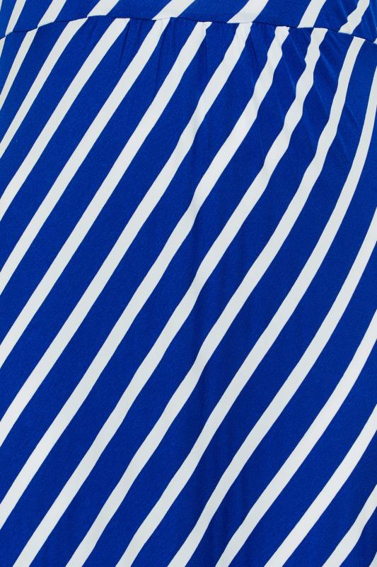 YOURS Plus Size Blue Stripe Swing Maxi Dress | Yours Clothing 5