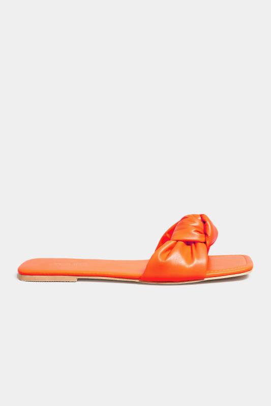 Plus Size Orange Knot Mule Sandals In Extra Wide EEE Fit | Yours Clothing  3