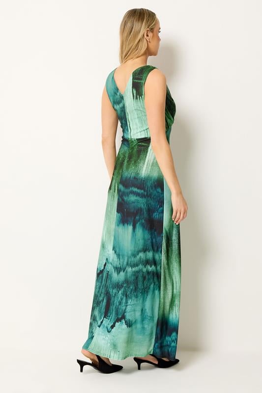 LTS Tall Women's  Teal Green Abstract Scarf Detail Maxi Dress | Long Tall Sally 2