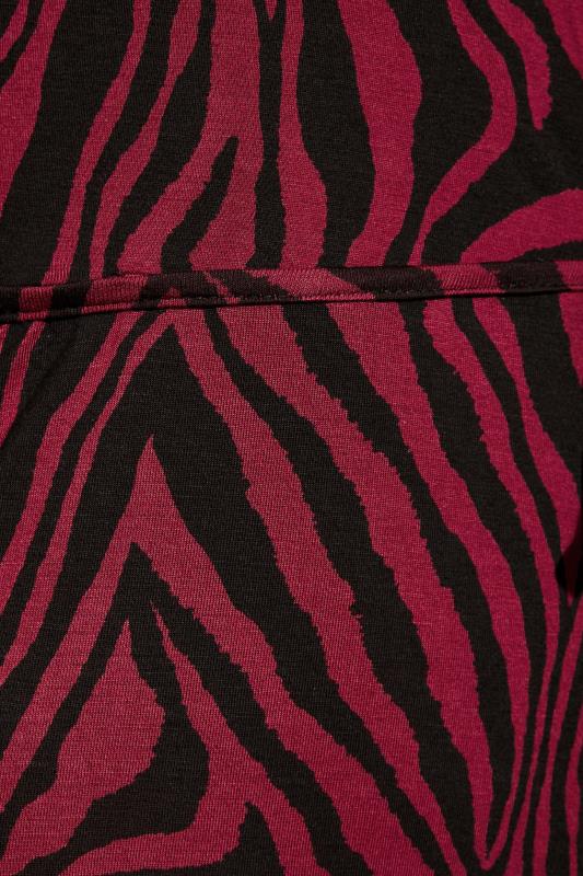 LTS Tall Red & Black Zebra Print Wrap Dress 6