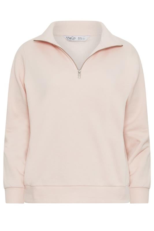 M&Co Petite Pink Quarter Zip Sweatshirt | M&Co 5