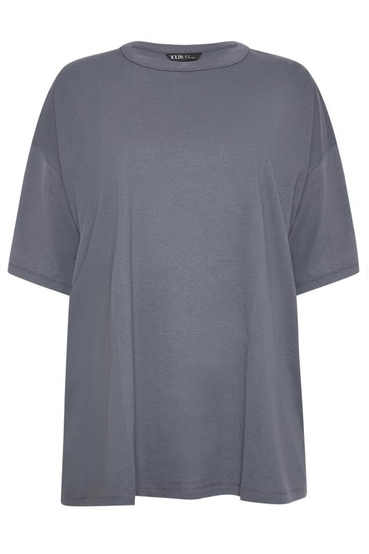 YOURS Curve Grey Oversized Boxy T-Shirt | Yours Clothing 7