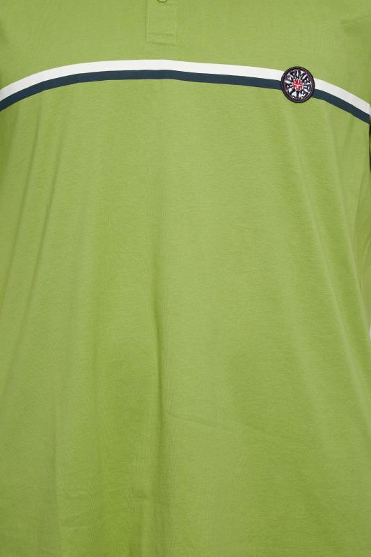 LAMBRETTA Plus Size Big & Tall Green Stripe Polo Shirt | BadRhino  2