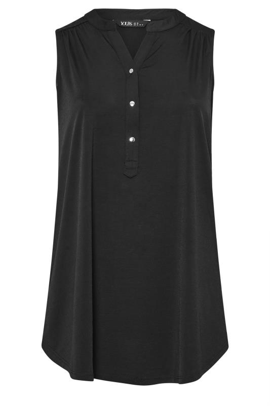 YOURS Plus Size Black Sleeveless Blouse | Yours Clothing 5