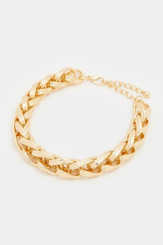  Gold Tone Chunky Chain Bracelet