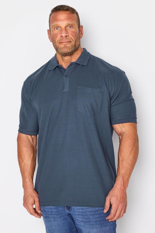 Men's Polo Shirts KAM Big & Tall Navy Blue Polo Shirt