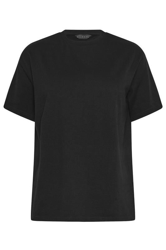 PixieGirl Petite Women's 2 PACK Black & White Cotton Oversized T-Shirt | PixieGirl 9