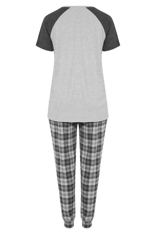 Plus Size Grey 'I Woke Up Like This' Slogan Pyjama Set | Yours Clothing 6