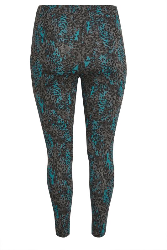 YOURS ACTIVE Plus Size Grey Leopard Print Leggings | Yours Clothing 8