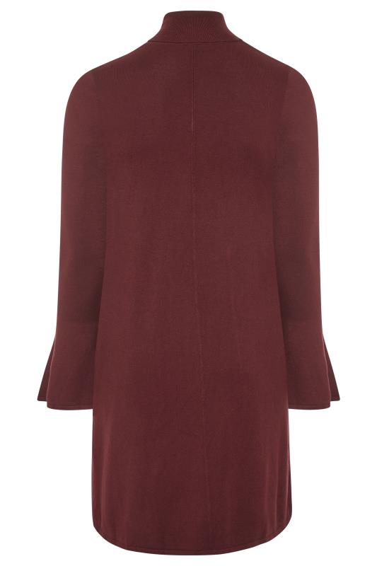 Burgundy Knitted Polo Neck Dress | Long Tall Sally