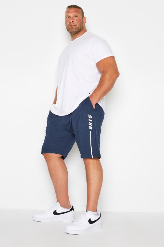BadRhino Big & Tall Navy Blue Sweat Shorts_B.jpg