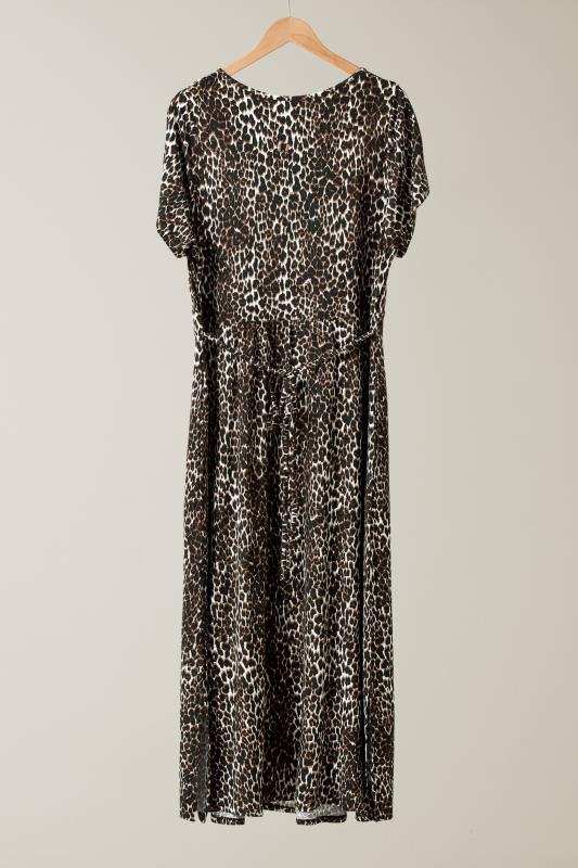 EVANS Plus Size Brown Leopard Print Midaxi Dress | Evans 5