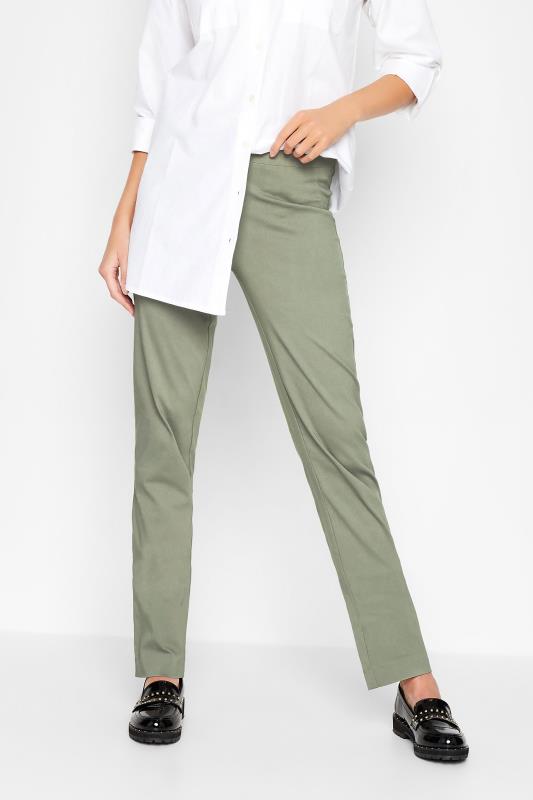 LTS Tall Women's Khaki Green Straight Leg Trousers | Long Tall Sally 1