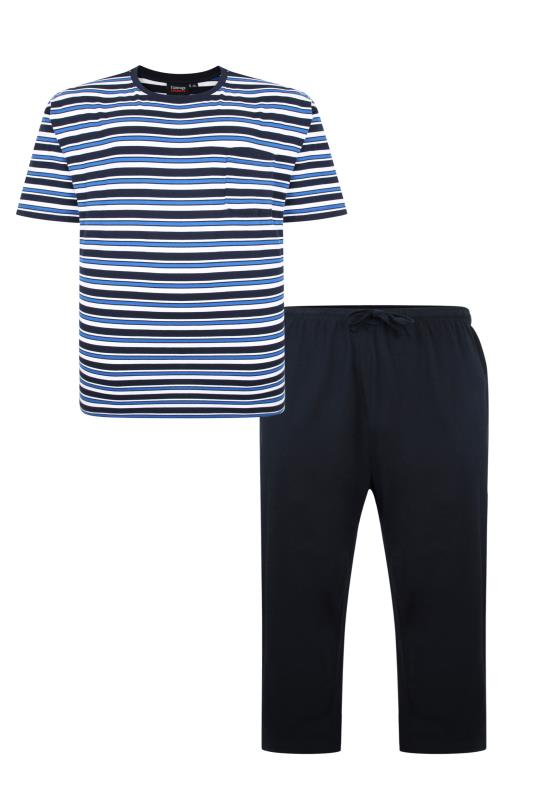 ESPIONAGE Blue Stripe Print Pyjama Set | BadRhino 4