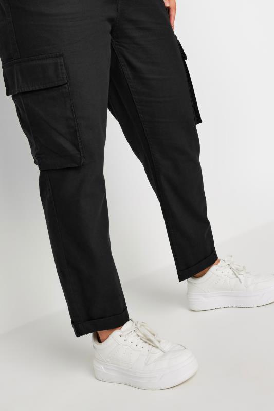 YOURS Plus Size Black Paperbag Utility Trousers | Yours Clothing 4