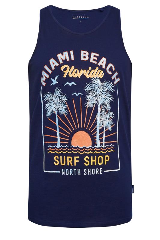 Men's  BadRhino Big & Tall Navy Blue 'Miami Beach' Vest Top