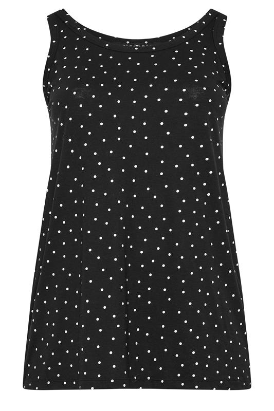 YOURS Plus Size Black Polka Dot Vest Top | Yours Clothing 5