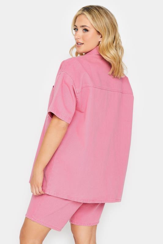 YOURS Plus Size Pink Denim Shirt | Yours Clothing 3