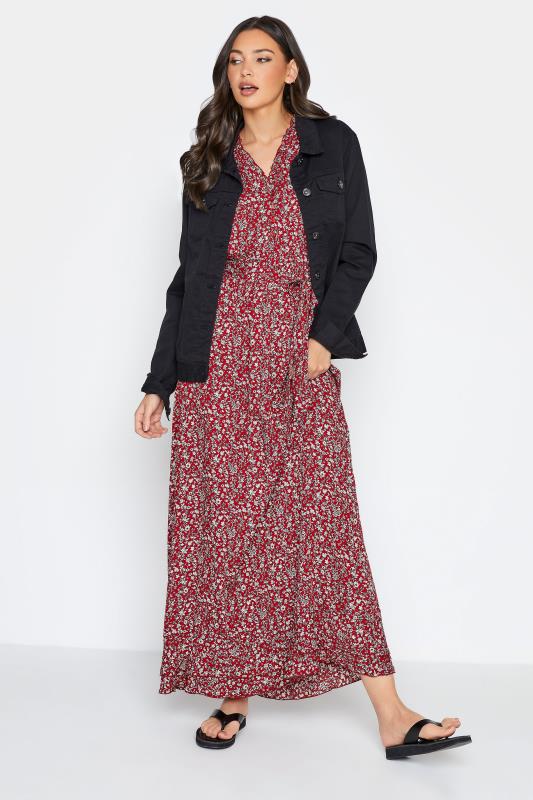 LTS Tall Women's Red Floral Frill Maxi Dress | Long Tall Sally 2