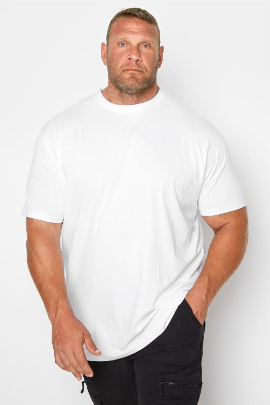 KAM Big & Tall White Plain T-Shirt 1
