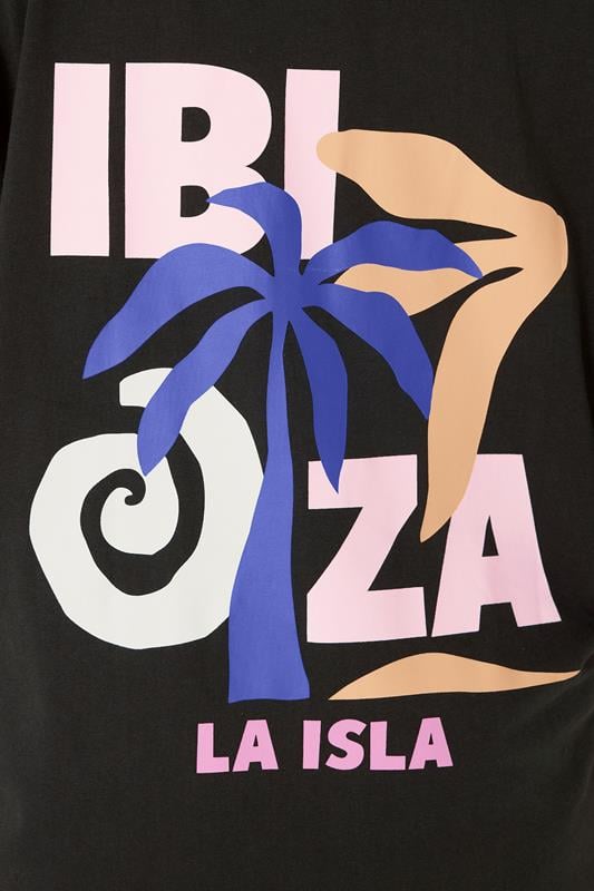 YOURS Plus Size Black 'Ibiza' Sleep Tee Nightdress | Yours Clothing 5