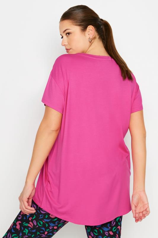 YOURS ACTIVE Plus Size Pink 'Believe In Yourself' Top | Yours Clothing 4
