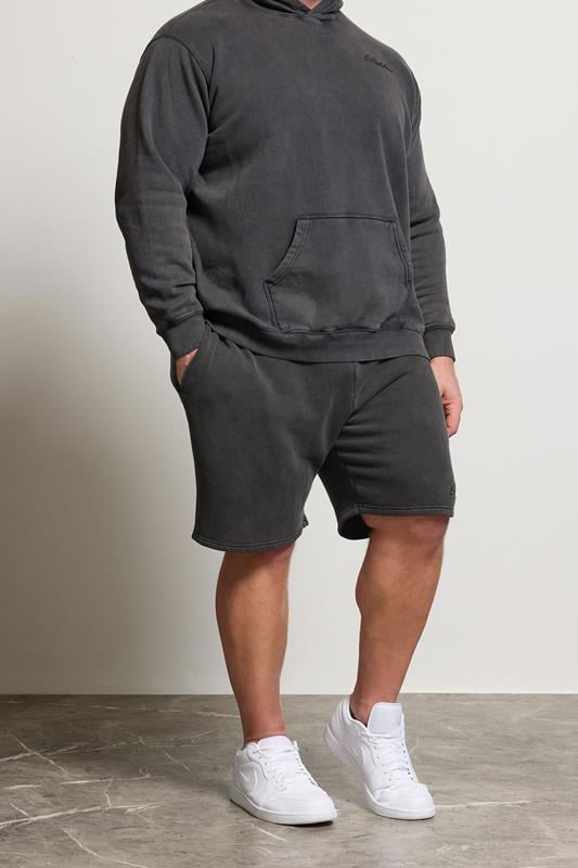 BadRhino Short de jogging noir délavé Big & Tall