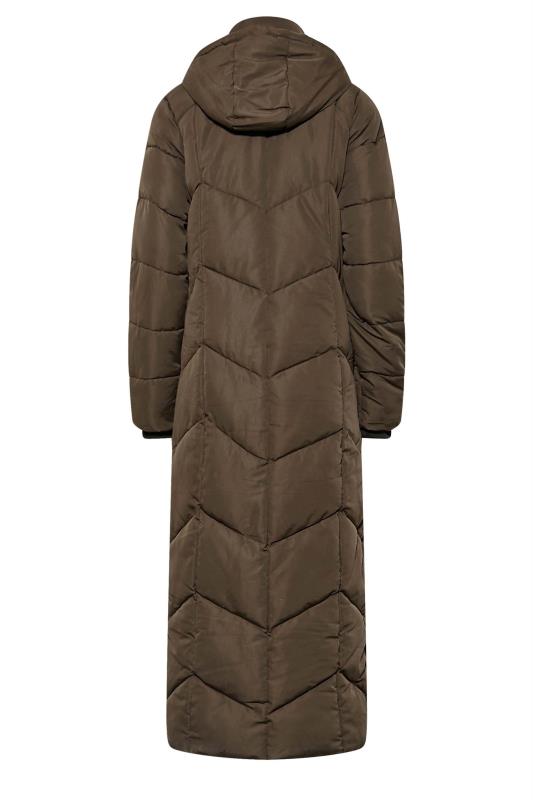 LTS Tall Chocolate Brown Longline Puffer Coat 8