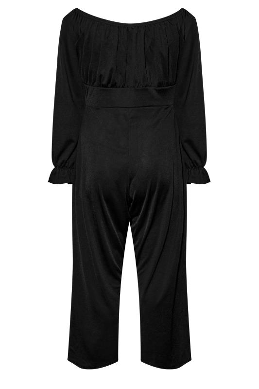 Curve Black Corset Long Sleeve Jumpsuit | Yours Clothing 7