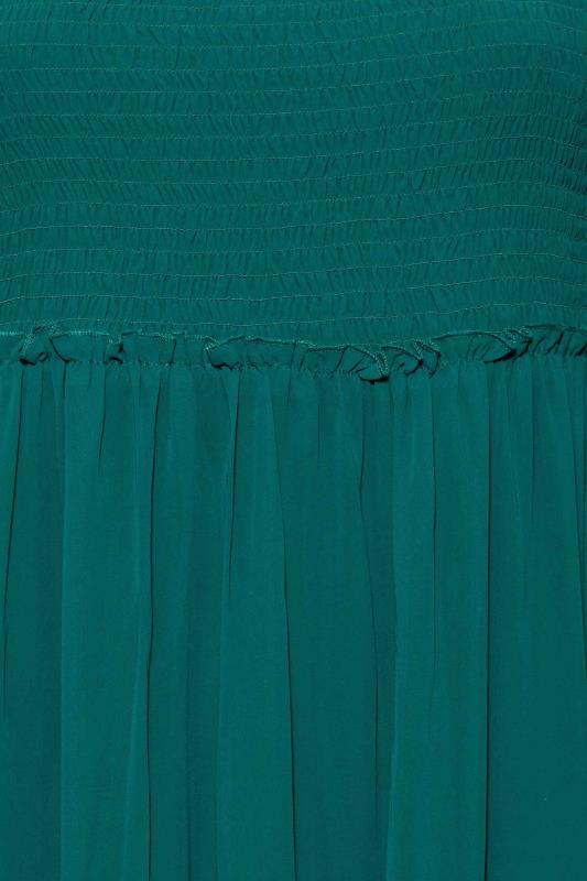 LIMITED COLLECTION Plus Size Forest Green Tiered Chiffon Dress | Yours Clothing 5