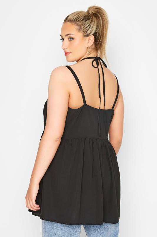 LIMITED COLLECTION Curve Black Strappy Halter Cami Top_C.jpg